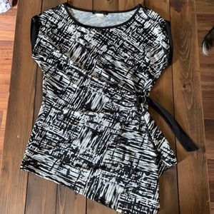 Black and white blouse